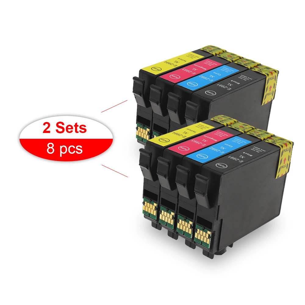 2 Sets Compatible Ink Cartridge 29XL T2991 with one time chip with ink for EPSON XP-255 XP-257 XP-352 XP-355 XP-452 XP-455
2 Sets Compatible Ink Cartridge 29XL T2991 with one time chip with ink for EPSON XP-255 XP-257 XP-352 XP-355 XP-452 XP-455