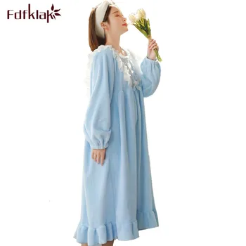 Fdfklak Loose flannel nightgown women nightdress long sleeve nightshirt female sleep dress sweet lace long princess dresses
Fdfklak Loose flannel nightgown women nightdress long sleeve nightshirt female sleep dress sweet lace long princess dresses