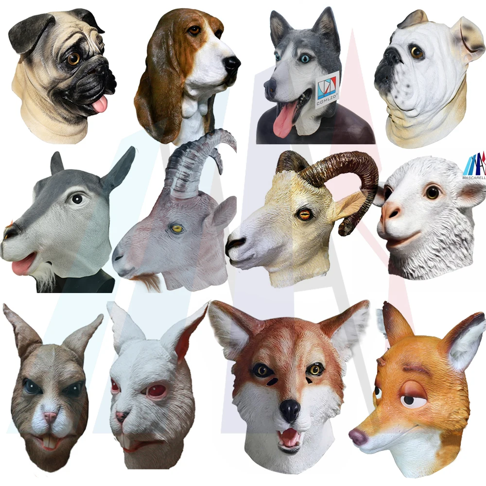 Latex Animal Head Mask Dog Sheep Ram Goat Fox Rabbit Farm Animal Mask Party Costumes Theater Halloween
Latex Animal Head Mask Dog Sheep Ram Goat Fox Rabbit Farm Animal Mask Party Costumes Theater Halloween
