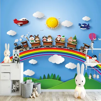 Else Blue Sky White Clouds Rainbow Train Planes 3d Print Cartoon Cleanable Fabric Mural Kids Children Room Background Wallpaper
Else Blue Sky White Clouds Rainbow Train Planes 3d Print Cartoon Cleanable Fabric Mural Kids Children Room Background Wallpaper