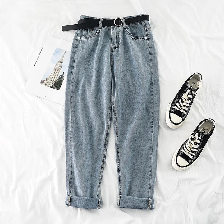Obrix Spring Light Blue Denim Loose Boyfriend Jeans Streetwear Cotton Korean Fashion Trendy Jeans With Belt For Women
Obrix Spring Light Blue Denim Loose Boyfriend Jeans Streetwear Cotton Korean Fashion Trendy Jeans With Belt For Women