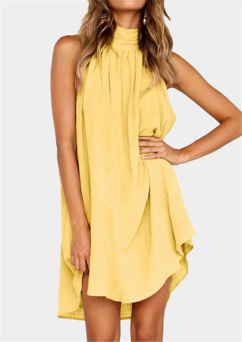 Fashion Summer Dress Women 2019 Sleeveless Dress Female Loose vestidos Casual Robe Femme Halter Dresses New Stylish Dresses
Fashion Summer Dress Women 2019 Sleeveless Dress Female Loose vestidos Casual Robe Femme Halter Dresses New Stylish Dresses