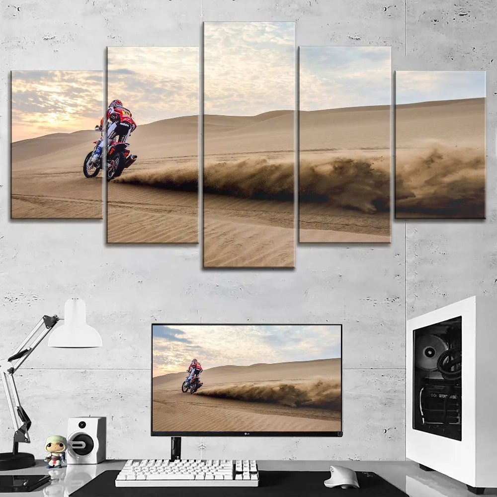 5 Pieces Desert Dune Motorcycle Rallying Sand Painting Modern Wall Artwork Top-Rated Canvas Print Type Modular Large Poster
5 Pieces Desert Dune Motorcycle Rallying Sand Painting Modern Wall Artwork Top-Rated Canvas Print Type Modular Large Poster