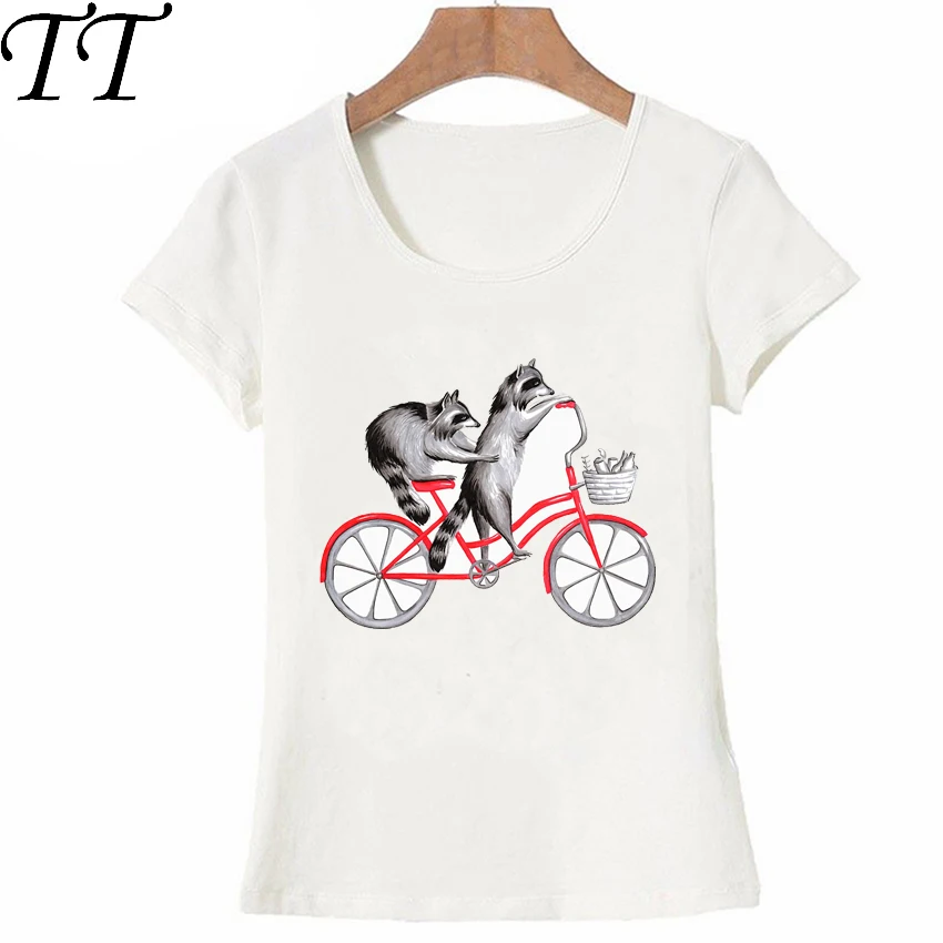 New Summer Fashion Women T Shirts Funny bicycle Raccoons Red Print T-Shirt Cute Animal Design Casual Tops Hipster Cartoon Tee
New Summer Fashion Women T Shirts Funny bicycle Raccoons Red Print T-Shirt Cute Animal Design Casual Tops Hipster Cartoon Tee