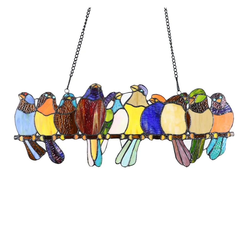 Stained Glass Parrot Birds on a Wire Hanging Window/Wall Panel Glass Wall Decoration with Chain Suncatcher
Stained Glass Parrot Birds on a Wire Hanging Window/Wall Panel Glass Wall Decoration with Chain Suncatcher