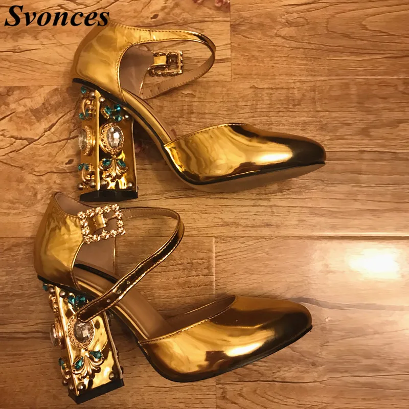 Vintage High Heels Shoes Women Mary Jane Shoes Thick High Heel Pumps Spring 2019 Jewelry Diomond Gold Heel Comfortable Pumps
Vintage High Heels Shoes Women Mary Jane Shoes Thick High Heel Pumps Spring 2019 Jewelry Diomond Gold Heel Comfortable Pumps