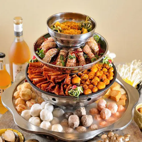 Thickening stainless steel steam barbecue BBQ hot pot soup mandarin duck shabu pagoda pot Chinese kitchen 4 layers hotpot
Thickening stainless steel steam barbecue BBQ hot pot soup mandarin duck shabu pagoda pot Chinese kitchen 4 layers hotpot