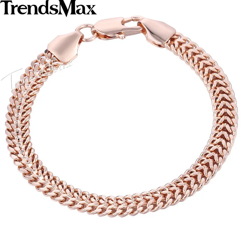 585 Rose Gold Filled Men's Bracelet for Women Helix Bismark Link Chain 7mm 18cm 20cm 23cm GB283A
585 Rose Gold Filled Men's Bracelet for Women Helix Bismark Link Chain 7mm 18cm 20cm 23cm GB283A