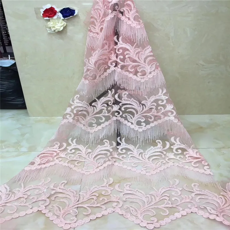 Pink French African Lace Fabric Sequins Tulle Nigerian Tissu Mesh India Lace For Wedding Dress HJ1075-1
Pink French African Lace Fabric Sequins Tulle Nigerian Tissu Mesh India Lace For Wedding Dress HJ1075-1
