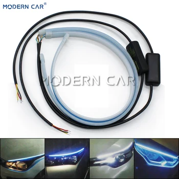 MODERN CAR 2x Flexible Daytime Running Lamp Flowing Dual Color LED DRL Strip Lights Flow Turn Signal Light Universal Car Styling
MODERN CAR 2x Flexible Daytime Running Lamp Flowing Dual Color LED DRL Strip Lights Flow Turn Signal Light Universal Car Styling