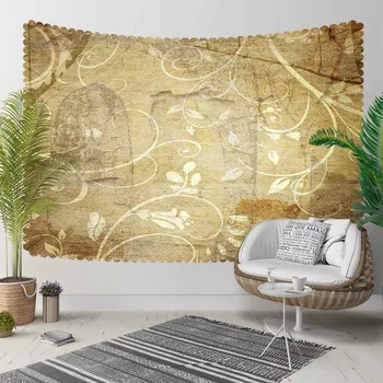 

Else Yellow Brown Vintage Turkish Ethnic Flowers 3D Print Decorative Hippi Bohemian Wall Hanging Landscape Tapestry Wall Art