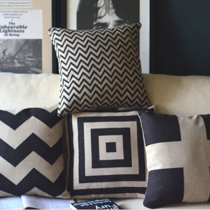 Black simply Classic Retro Cushion cover Geometric print 45x45 cm Minimalist Scandinavian cotton linen home decorative pillows
Black simply Classic Retro Cushion cover Geometric print 45x45 cm Minimalist Scandinavian cotton linen home decorative pillows