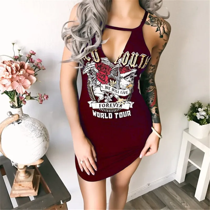red Sleeveless Spaghetti Strap Irregular Mini Club Dress 