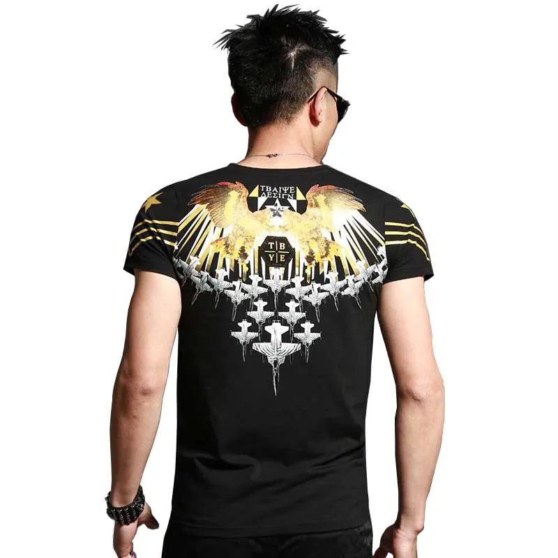 Summer New Fashion Hot Stamping Printed T Shirt Men Casual Slim Tshirt Cotton Short Sleeve V-Neck T-shirt Male Clothes
Summer New Fashion Hot Stamping Printed T Shirt Men Casual Slim Tshirt Cotton Short Sleeve V-Neck T-shirt Male Clothes