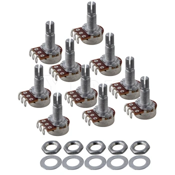 

Yibuy10pcs B100K OHM Audio Tone Guitar Potentiometer 16mm Base Dia/18mm Shaft