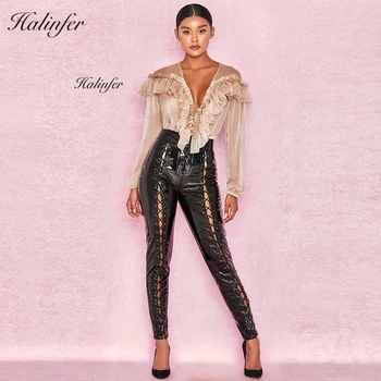 Halinfer 2018 New summer women pants sexy bodycon Lace Ups pants Faux Leather( celebrity party black pant vestidos
Halinfer 2018 New summer women pants sexy bodycon Lace Ups pants Faux Leather( celebrity party black pant vestidos