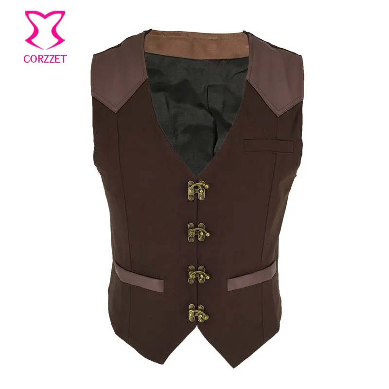 Gothic Retro Vantage Vampire Men's Slim Brown Sleeveless Vest Steampunk Wedding Waistcoat Punk Rave Victorian Suit Vest Jacket
Gothic Retro Vantage Vampire Men's Slim Brown Sleeveless Vest Steampunk Wedding Waistcoat Punk Rave Victorian Suit Vest Jacket