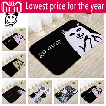 Cat With Middle Finger Door Mats Coral Velvet Carpet Humorous Funny Words Go Away Entrance Indoor Floor Mat Non-Slip Doormat Rug
Cat With Middle Finger Door Mats Coral Velvet Carpet Humorous Funny Words Go Away Entrance Indoor Floor Mat Non-Slip Doormat Rug