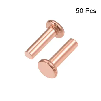 

Uxcell Flat Round Head Copper Solid Rivets Fasteners Aluminum Semi-Tubular Rivets Silver Tone for your Requirements 50Pcs