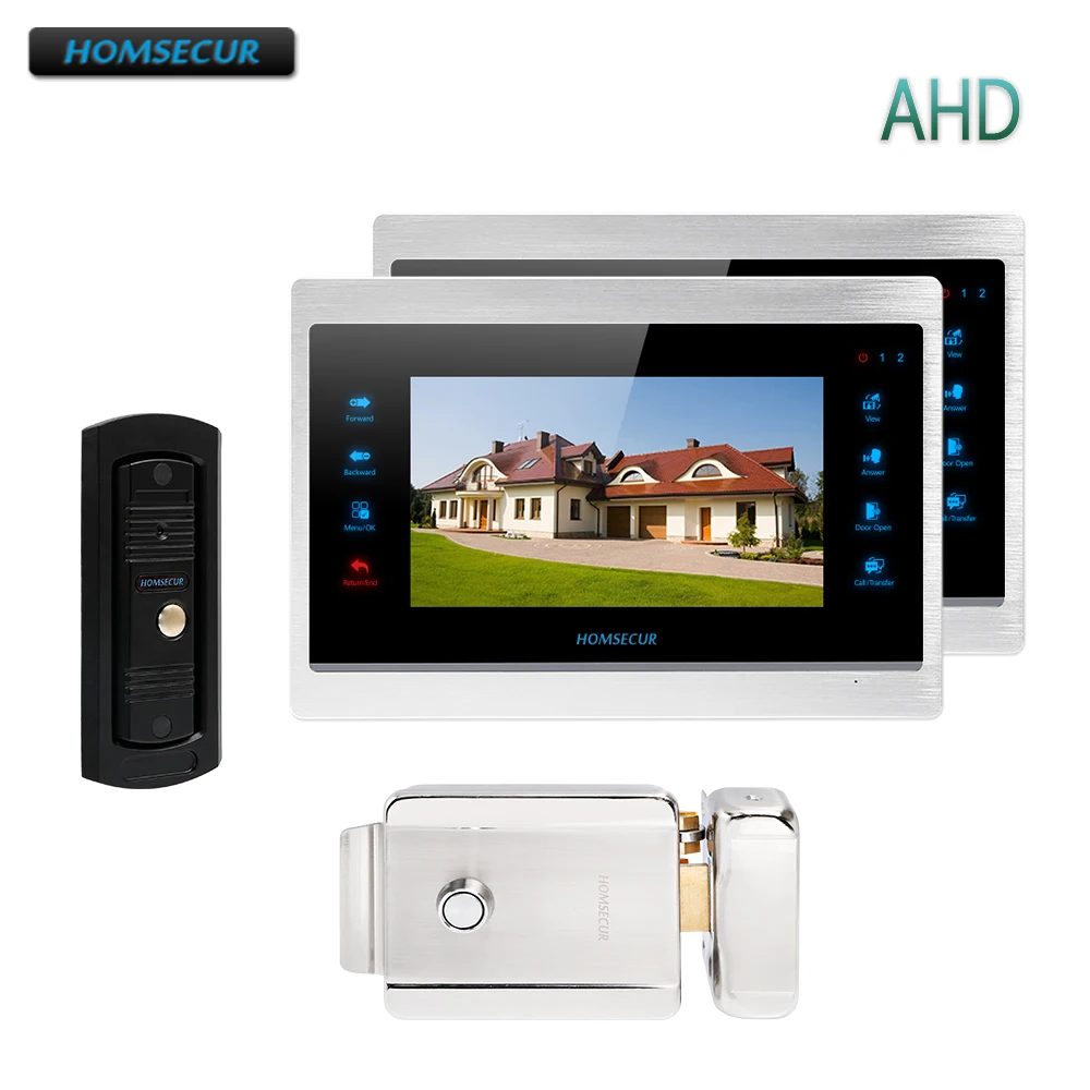 HOMSECUR 7" Wired AHD Video Door Phone Intercom System with Voice Message Electric Lock with Keys Included (BM705HD-B+BC071HD-S)
HOMSECUR 7" Wired AHD Video Door Phone Intercom System with Voice Message Electric Lock with Keys Included (BM705HD-B+BC071HD-S)