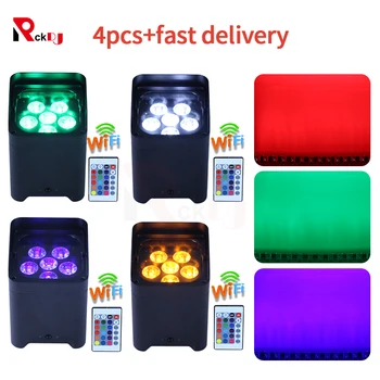 4pcs 6*18W LED Par RGBWAUV 6in1 Wifi Remote DJ Battery Wireless DMX Led Wedding Uplight Disco Stage Light
4pcs 6*18W LED Par RGBWAUV 6in1 Wifi Remote DJ Battery Wireless DMX Led Wedding Uplight Disco Stage Light