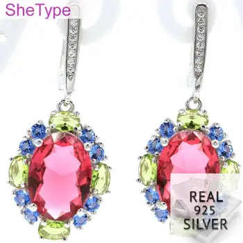 9.67g SheType Multi Color Pink Tourmaline Tanzanite Peridot Cubic Zirconia Ladies 925 Solid Sterling Silver Earrings 37x12mm
9.67g SheType Multi Color Pink Tourmaline Tanzanite Peridot Cubic Zirconia Ladies 925 Solid Sterling Silver Earrings 37x12mm