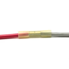 1 pces luva de solda náilon termicamente shrink conector de friso de emenda de fio elétrico terminais impermeáveis amarelo bht5.5 12-10 awg(China)