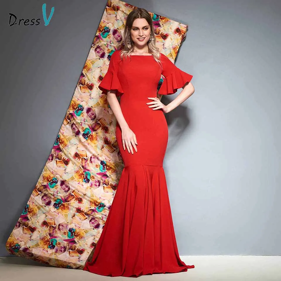 Dressv red evening dress square neck floor length mermaid short sleeves zipper up wedding party formal dress evening dresses
Dressv red evening dress square neck floor length mermaid short sleeves zipper up wedding party formal dress evening dresses