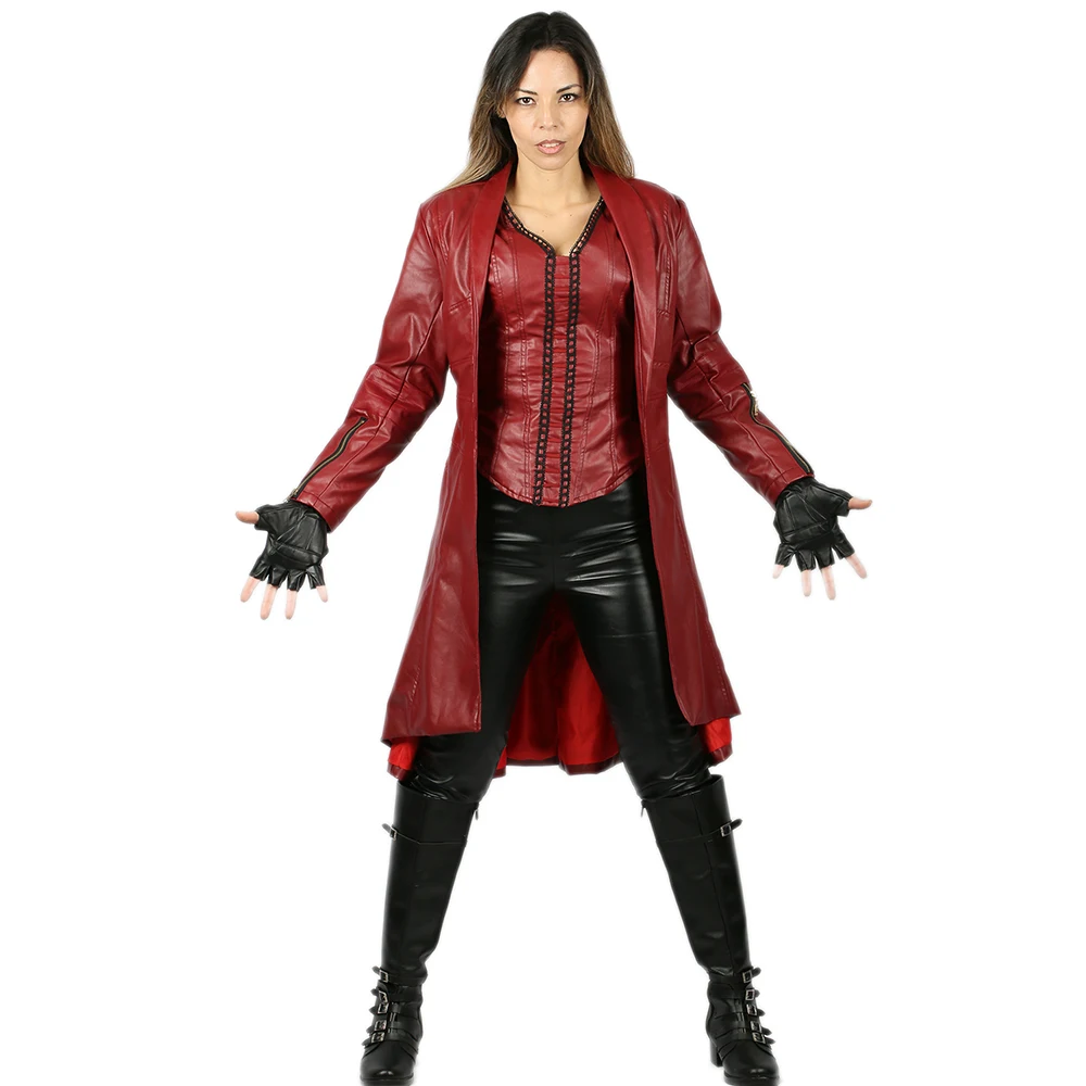 X-COSTUME Captain America Civil War Scarlet Witch Cosplay Costume Suit Women Halloween Party PU Faux Leather Cosplay Set
X-COSTUME Captain America Civil War Scarlet Witch Cosplay Costume Suit Women Halloween Party PU Faux Leather Cosplay Set