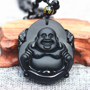 Natural Black Obsidian Buddha Pendant Pot-bellied Maitreya Laughing Buddha Pendant Necklace Men Women's Jades Fashion Jewelry
Natural Black Obsidian Buddha Pendant Pot-bellied Maitreya Laughing Buddha Pendant Necklace Men Women's Jades Fashion Jewelry