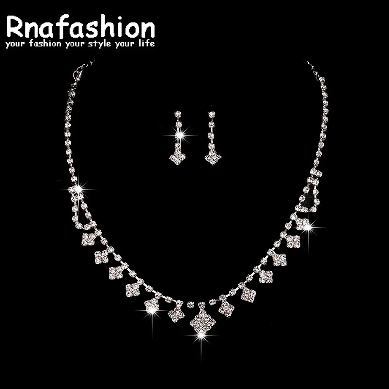 RNAFASHION Модные Ювелирные наборы с кристаллами женский цветочный кулон ожерелье