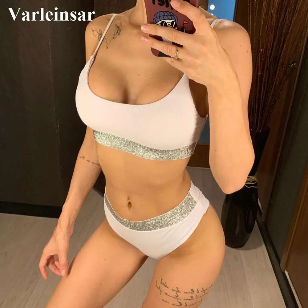 White Shiny Band Female Swimsuit High Waist Bikini 2019 Women Swimwear Two-pieces Bikini set Bather Bathing Suit Swim Lady V746W
White Shiny Band Female Swimsuit High Waist Bikini 2019 Women Swimwear Two-pieces Bikini set Bather Bathing Suit Swim Lady V746W