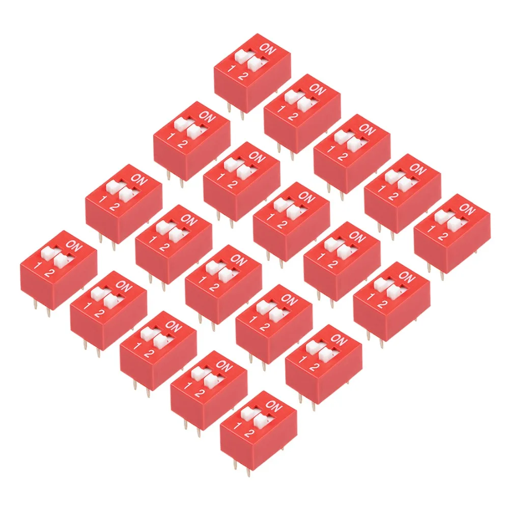 UXCELL 20Pcs Red DIP Switches 1-2 Positions 2.54mm Pitch for Circuit Breadboards PCB as toggle or On Off Switch to Your Projects
UXCELL 20Pcs Red DIP Switches 1-2 Positions 2.54mm Pitch for Circuit Breadboards PCB as toggle or On Off Switch to Your Projects