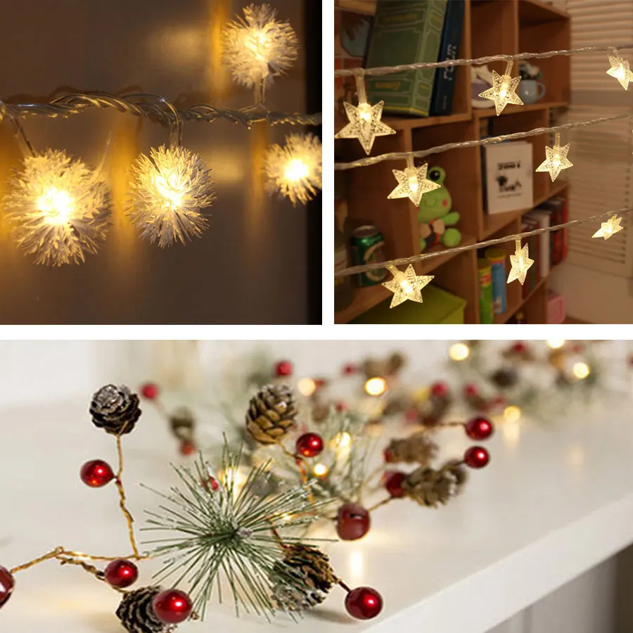 2-3m LED Christmas String Light Snowball Pine Cone Star Fairy Light Holiday Wedding Room Garland Decoration Battery String Lamp
2-3m LED Christmas String Light Snowball Pine Cone Star Fairy Light Holiday Wedding Room Garland Decoration Battery String Lamp