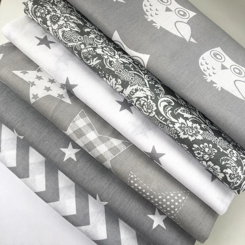IV 125gsm Printed 100% cotton coarse calico fabric width 150cm grey palette for sewing bedding sets Kids print DIY stars owls
IV 125gsm Printed 100% cotton coarse calico fabric width 150cm grey palette for sewing bedding sets Kids print DIY stars owls