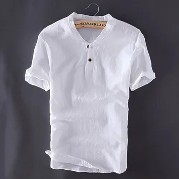 PADEGAO white blue linen t shirt men short sleeve Summer Breathable Casual tee shirt Slim Pullover Henry Linen Chinese style Tee
PADEGAO white blue linen t shirt men short sleeve Summer Breathable Casual tee shirt Slim Pullover Henry Linen Chinese style Tee