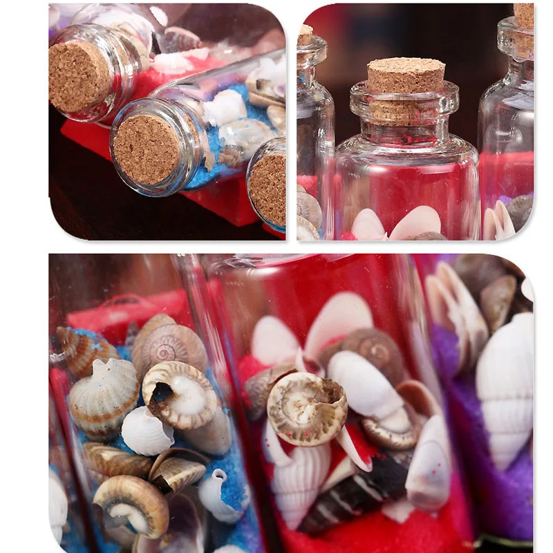 Diy Decorative Bottle Cute Min Wishing Bottles Conch Shell Sand