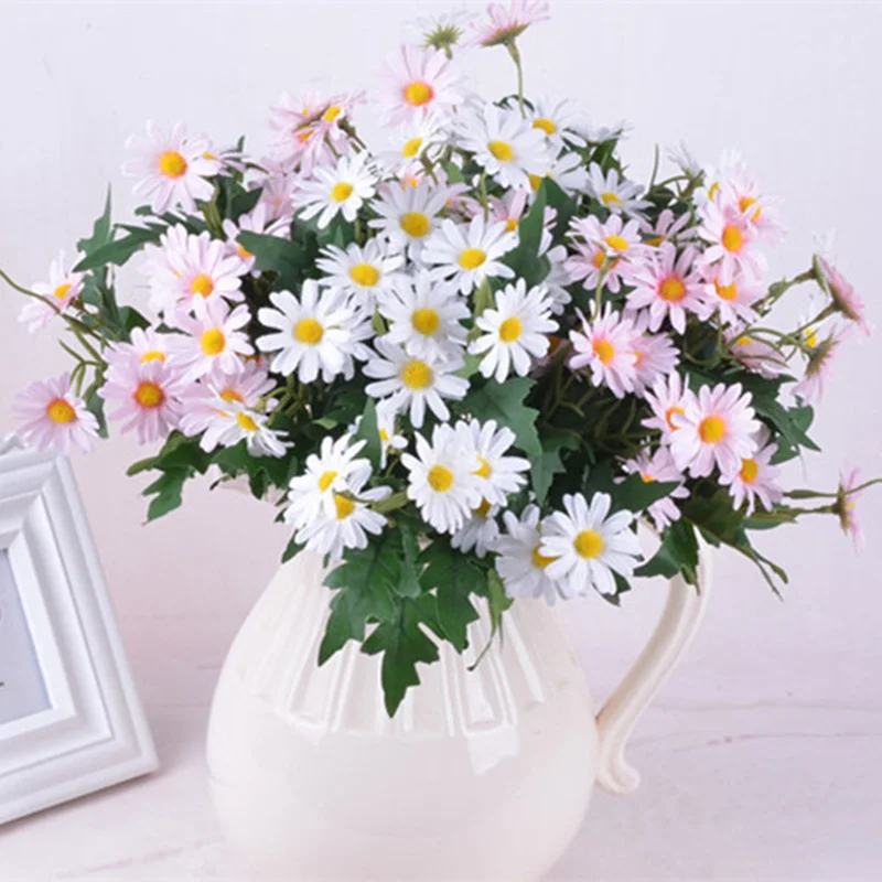 35cm 9 forks 24 heads Korean style Small daisy artificial rose flowers for home decoration fake bouquet | Дом и сад