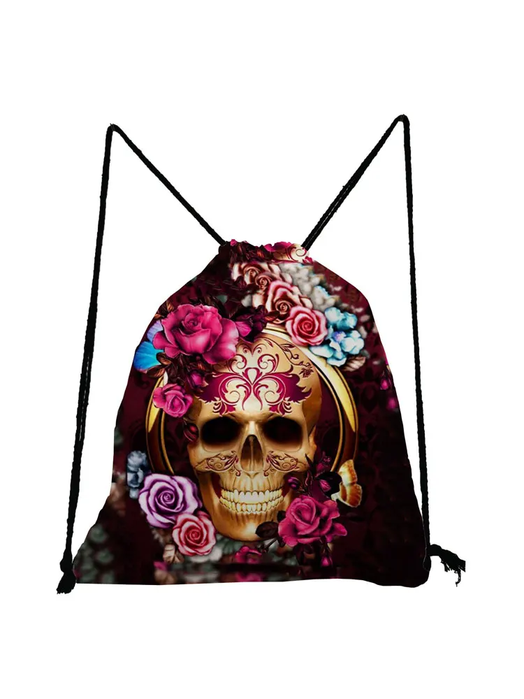 New Cool Drawstring Bags Skull Rose Print Softback Bag Halloween Gift Candy Bags Fashion Storage Bag Unisex Waterproof Shoes Bag
New Cool Drawstring Bags Skull Rose Print Softback Bag Halloween Gift Candy Bags Fashion Storage Bag Unisex Waterproof Shoes Bag