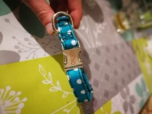 Collar personalizado para perro, collares para mascotas de nilón con estampado de puntos para mascota mediana grande, Pitbull, rojo, azul y negro