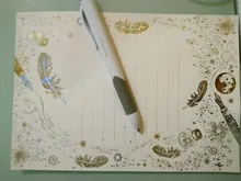 8 unids/set Vintage dorado estrella de pluma juego de papel de carta papelería regalo de escritura boda sobres Mini sobres para invitaciones