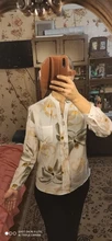 De las mujeres de la moda camisetas de las señoras Slim con cuello de pico de Blusa de la gasa de las mujeres ropa de oficina 2021 Ropa de Trabajo camisa de las mujeres de talla grande Blusa 882G