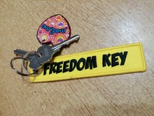 Car Keychain Key-Ring Freedom Embroidery Aviation Llavero Motorcycle Yellow Gifts OEM
