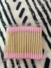 100 unids/pack Rosa doble cabeza hisopo de algodón palos mujer removedor de maquillaje de algodón punta médica para nariz y orejas de limpieza a prueba de polvo