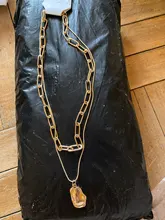 17KM-gargantilla Punk de cadena de oro grueso multicapa para mujer, collar con colgante redondo Irregular a la moda, joyería de tendencia 2021