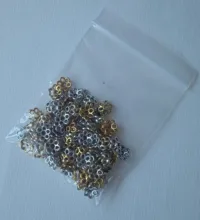 Cuentas de pétalos de flores chapadas en plata para fabricación de joyería, gorros, suministros de joyería, tapas de cuentas huecas, colgantes para joyería, 6mm, 100/200 Uds.