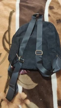Mochila de pana # H40 para mujer, bolso escolar Vintage de tejido suave a rayas para chicas adolescentes