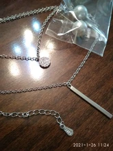 Collar de doble capa de Plata de Ley 925, redondo brillante, circón completo, collares con colgantes largos, regalo para niña, accesorios finos NK062