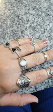 Tocona 10 unids/set Bohemia antiguo Flecha de tallado anillos conjuntos de nudillo anillos para las mujeres de la joyería de los hombres кольцо 4846