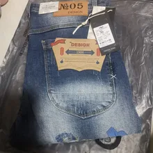 Moda de estilo coreano hombres Jeans parche bordado diseñador de Jeans rasgados pantalones lápiz elástico Streetwear elástico Hip Hop para hombres